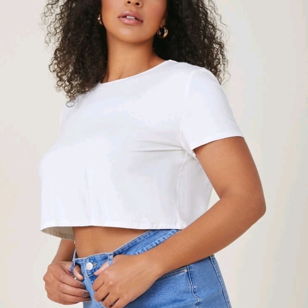 💜5 for 20$💜 SHEIN White Crop Tee